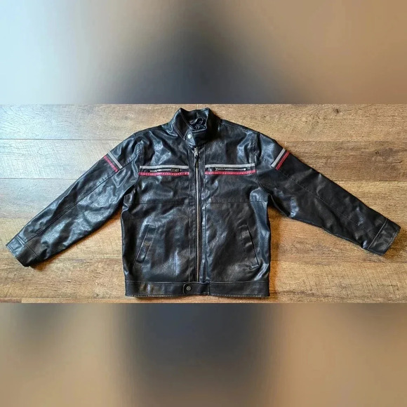Arizona Jean Company Other - Men's Retro Arizona Jean Co. Faux Leather Motorcycle Biker Jacket Sz L